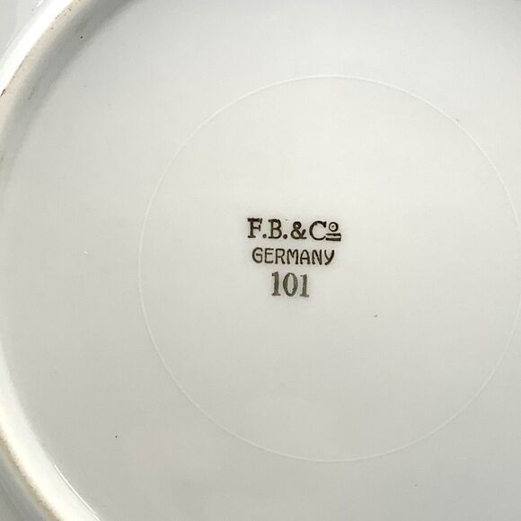 Vintage F. B. & Co Germany Fruit Plate 7 3/4" Apple Cherry Blueberry Gold Trim - Picture 7 of 8